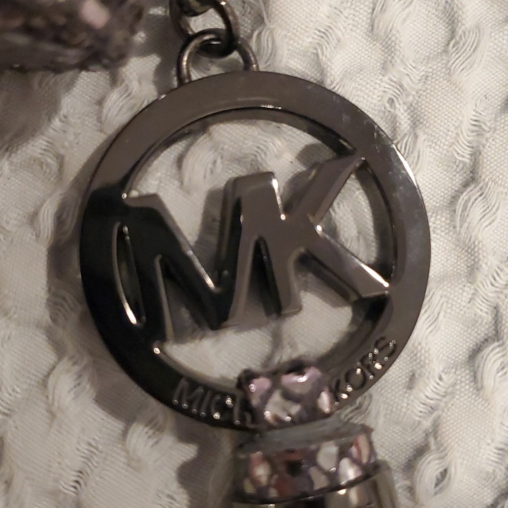 Michael Kors Ltd Edition Metallic Embossed Suede Signature Cosmetic Case NWOT - Picture 8 of 8